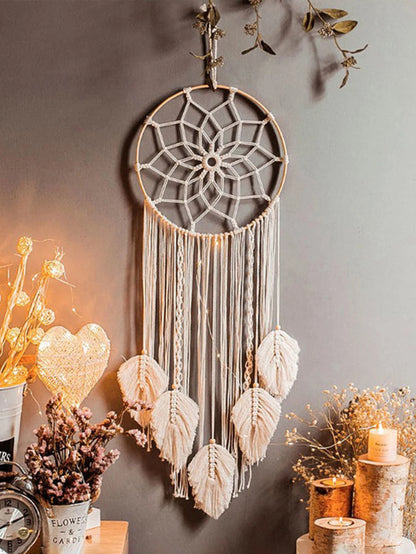 Atrapasueños de macramé bohemio para colgar en la pared, decoración nórdica, tapiz hecho a mano, adornos para el hogar, decoración de la sala de estar (dreamcatcher D7655)