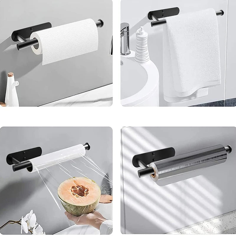 Soporte de papel higiénico autoadhesivo sin perforaciones, portarrollos de papel higiénico para baño y cocina, soporte para toallas